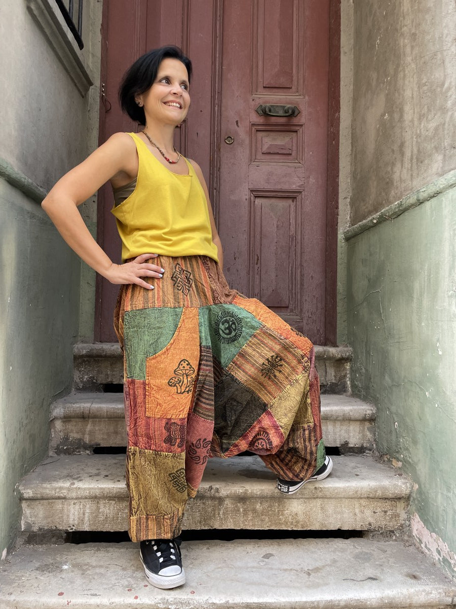 Nepal Patchwork Şalvar – Renkli & Rahat Bohem Tasarım