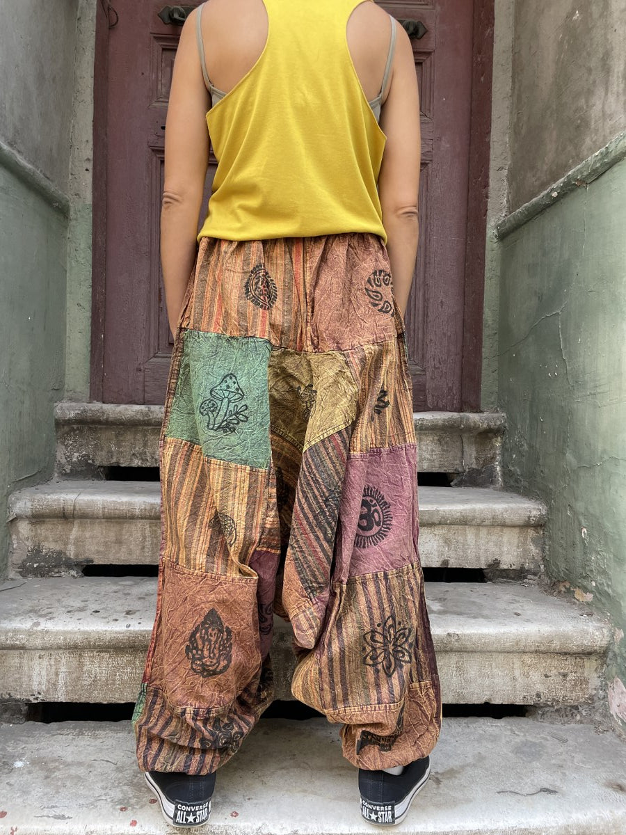 Nepal Patchwork Şalvar – Renkli & Rahat Bohem Tasarım