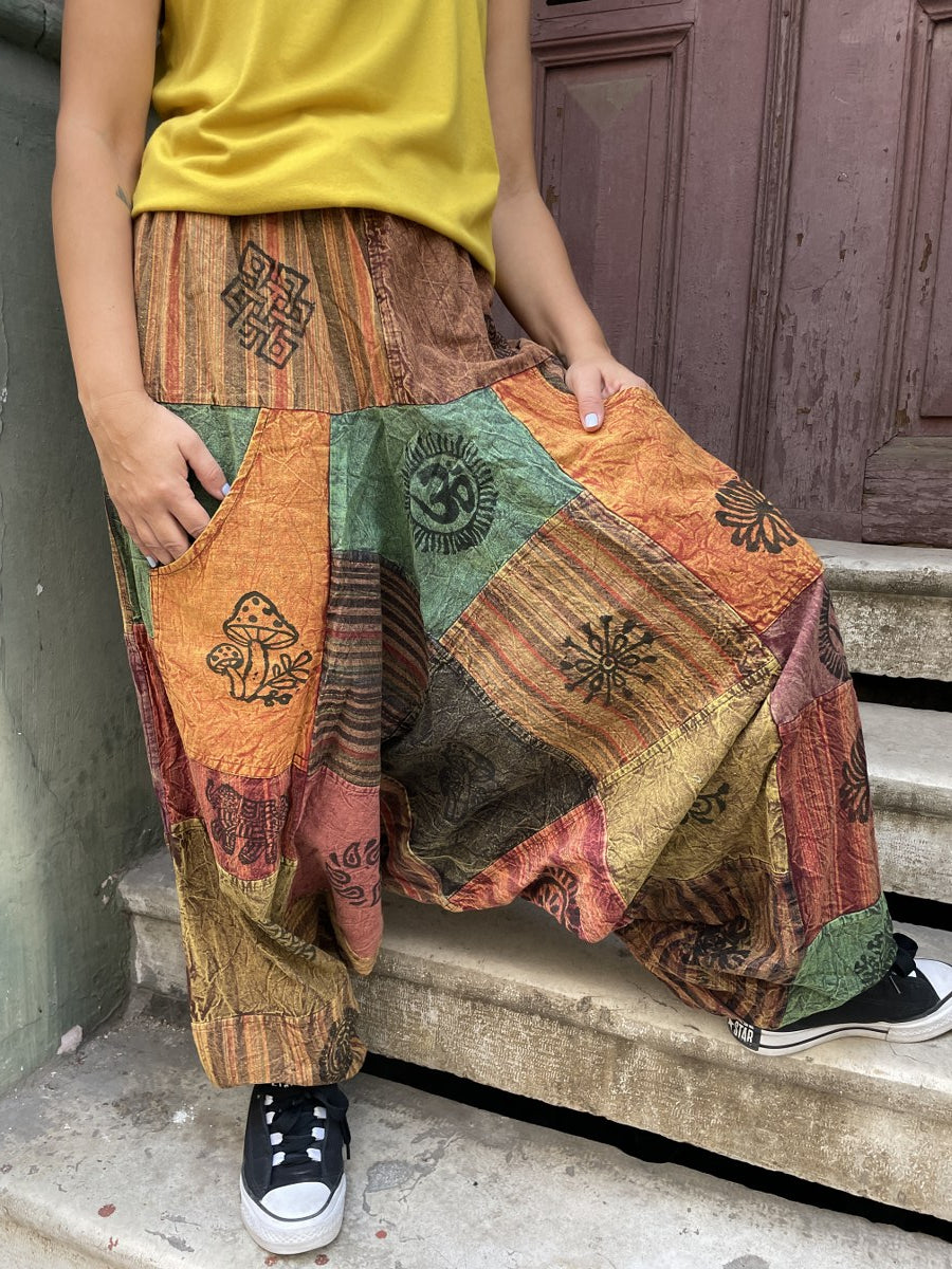 Nepal Patchwork Şalvar – Renkli & Rahat Bohem Tasarım