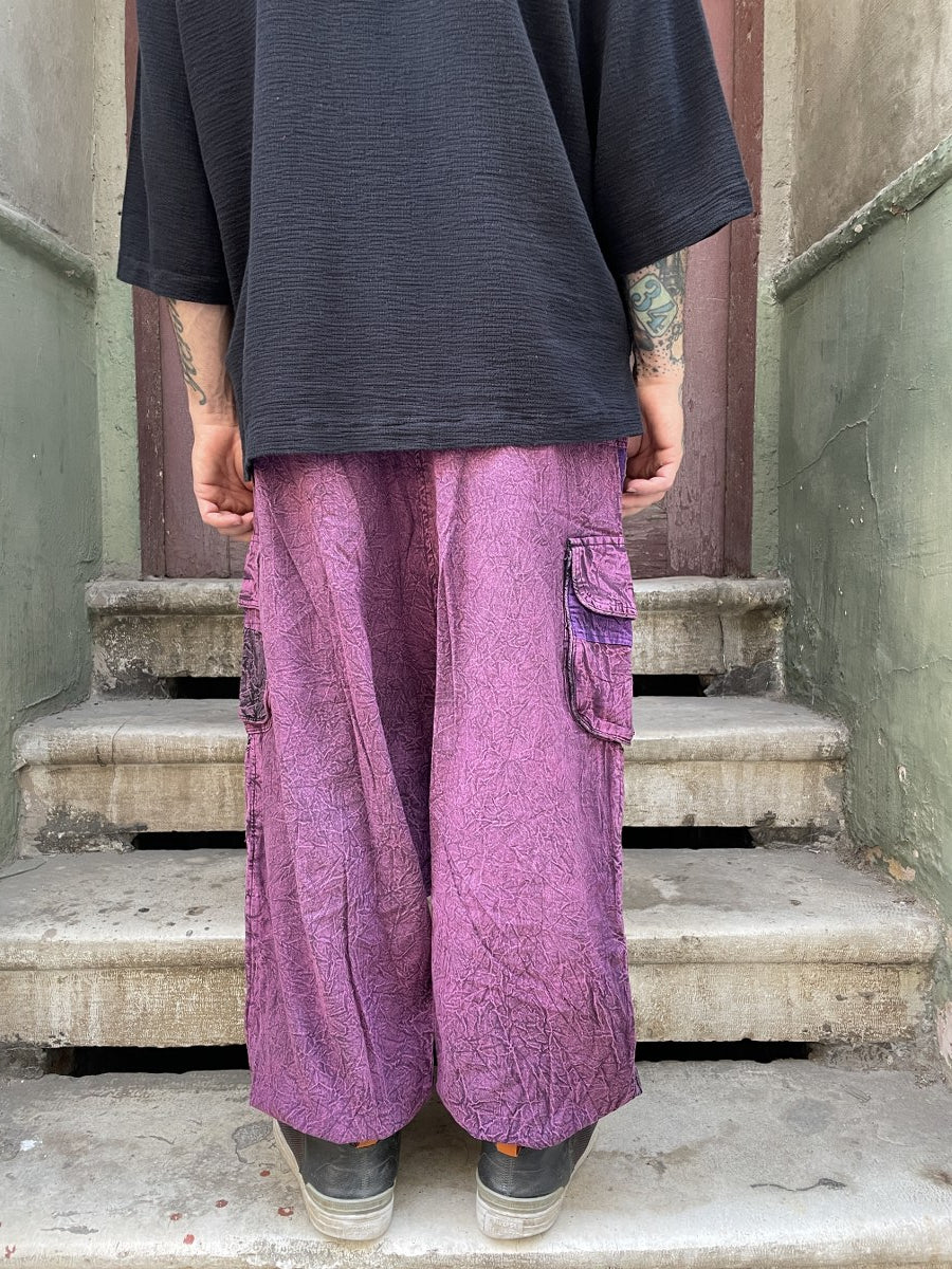 Mevsimlik Nepal Patchwork Taşlanmış Şalvar Pantolon – Unisex, Rahat Tasarım