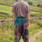 Unisex Nepal Patchwork Şalvar Pantolon – Gri Mavi, Salaş Tasarım