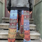 Unisex Nepal Patchwork Aum Şalvar Pantolon