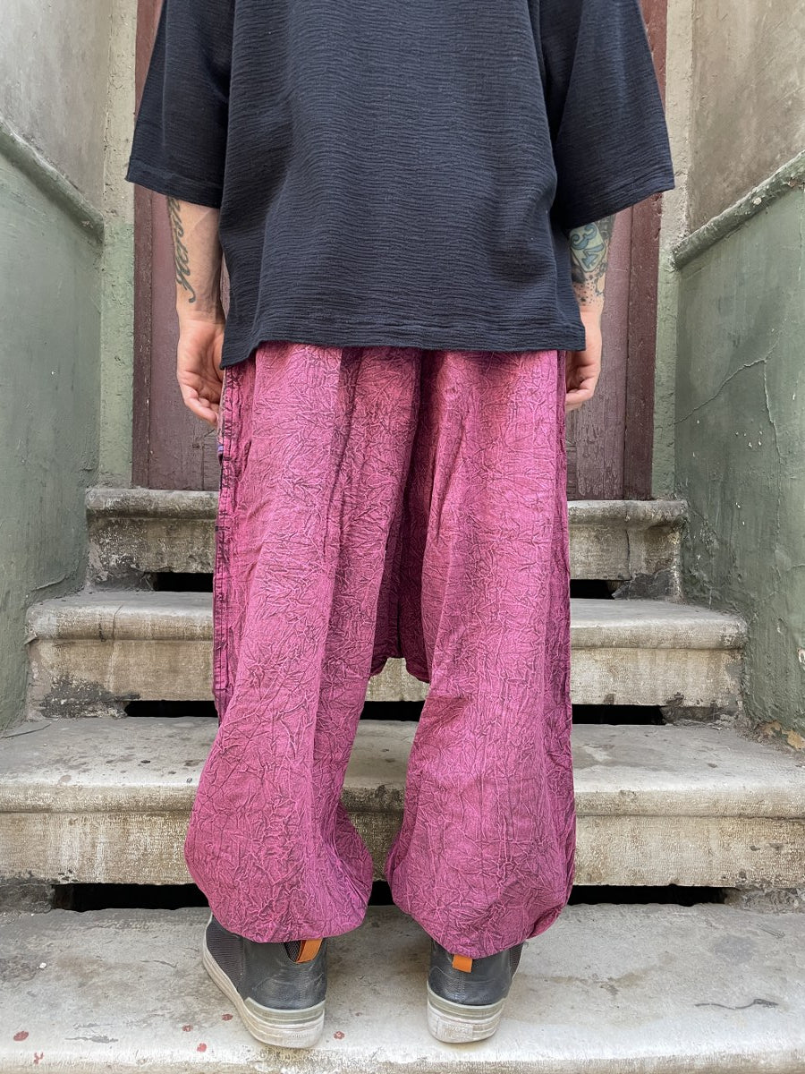 Mevsimlik & Kışlık Bordo Nepal Patchwork Şalvar