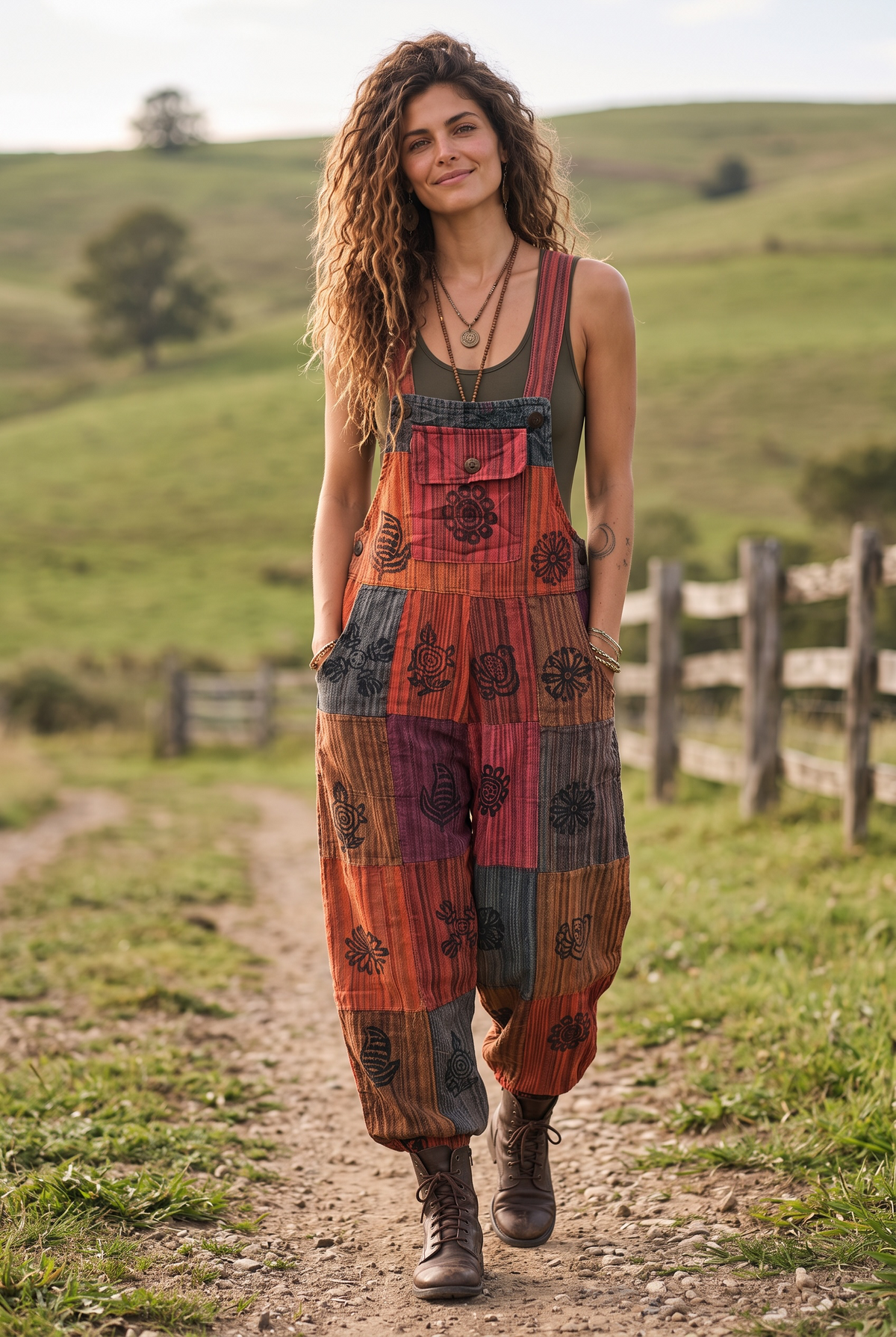 Pokhara Nepal Patchwork Salopet Tulum – Kadın Etnik Bohem Tasarım