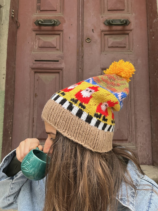 Bohemian Ethnic Patterned Lilac Beret