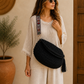 Bohem El Örgüsü Siyah Omuz & Crossbody Çanta – Tasarım Büyük Boy, El Yapımı