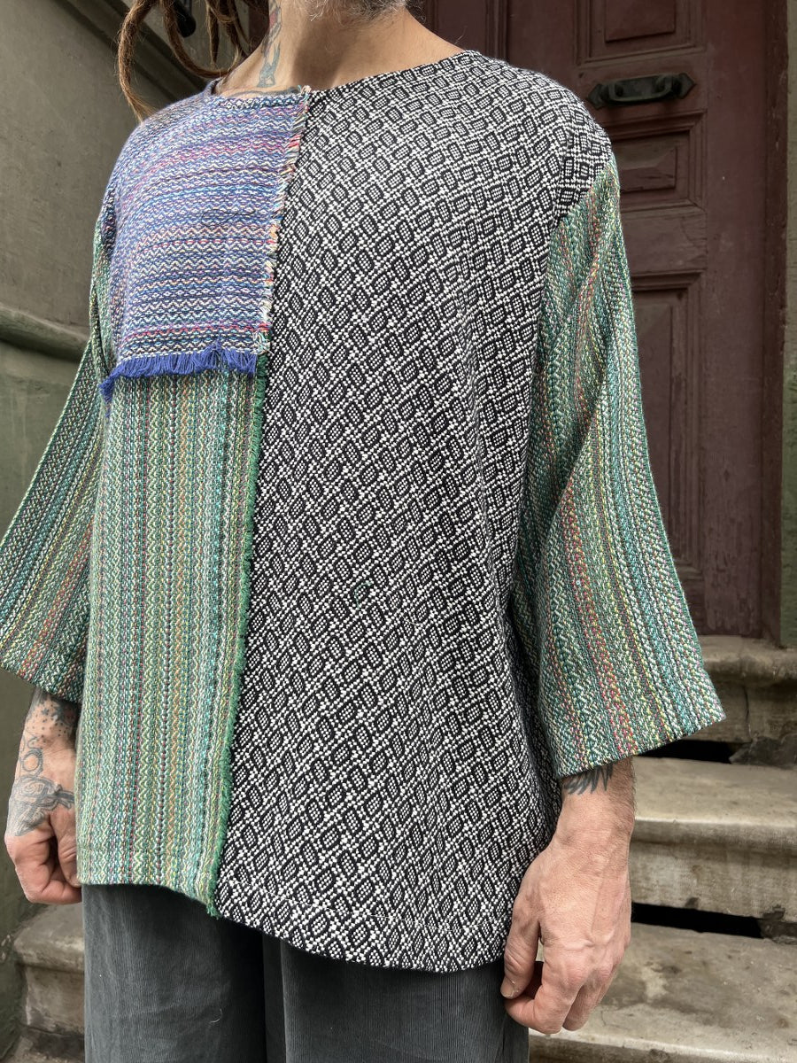 Ravion Dokuma Erkek Bluz – Tek Üretim, Etnik Dokuma & Sürdürülebilir