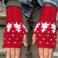 Bohem Kırmızı Yılbaşı Motifli Eldiven