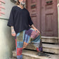 Unisex Nepal Patchwork Desenli Şalvar Pantolon – Mavi Renkli