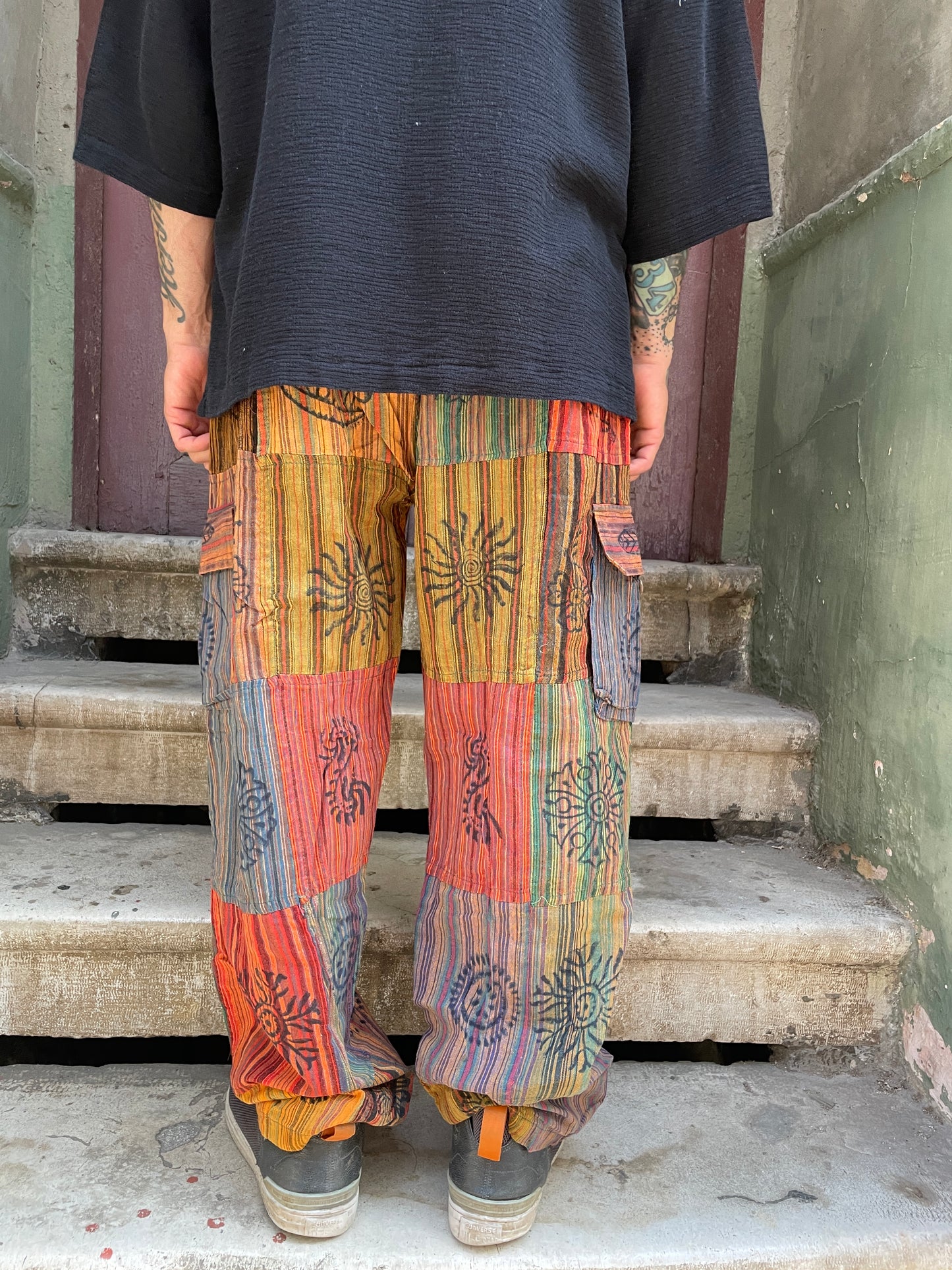 Unisex Bohem Nepal Patchwork Pantolon