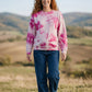 Batik Desenli Oversize Kadın Sweatshirt – %100 Pamuk, Pembe
