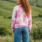 Batik Desenli Oversize Kadın Sweatshirt – %100 Pamuk, Pembe