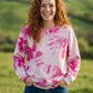 Batik Desenli Oversize Kadın Sweatshirt – %100 Pamuk, Pembe