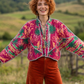 Ruhana Kantha – Çift Taraflı Çiçek Desenli Patchwork Bohem Kadın Ceket