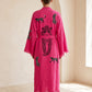 Sahara Leopar Desenli Müslin Kimono Kaftan – Pembe