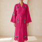 Sahara Leopar Desenli Müslin Kimono Kaftan – Pembe