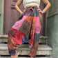 Unisex Nepal Patchwork Pembe Kadın Pantolon Şalvar