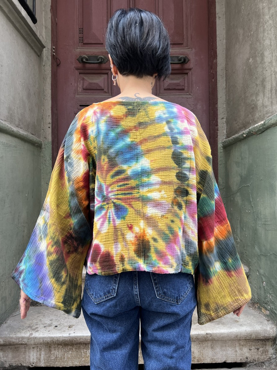 Kadın Batik Bluz Solar Spirit – El Boyaması, %100 Müslin