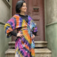 Unisex Bohem Renkli Batik Tasarım Kimono Ceket