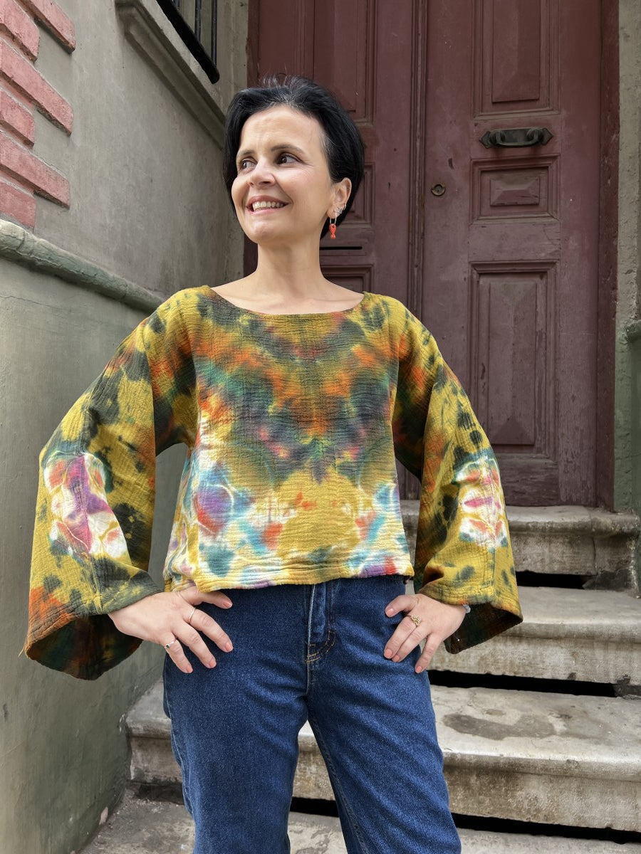 Kadın Batik Bluz Forest Flame