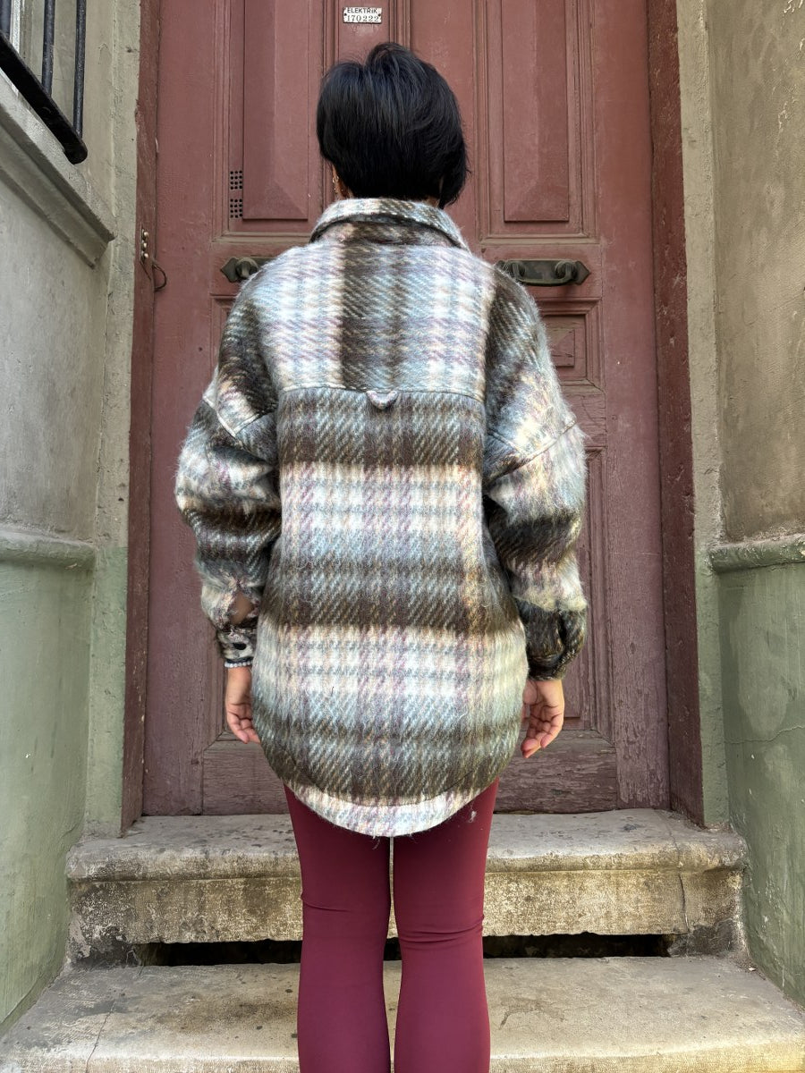 Yumuşak Dokulu Oversize Kadın Oduncu Gömlek – Cozy