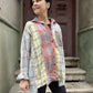 Kadın Patchwork Oversize Oduncu Gömlek – %100 Pamuk, Soft Renkli