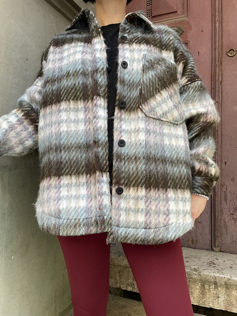 Yumuşak Dokulu Oversize Kadın Oduncu Gömlek – Cozy