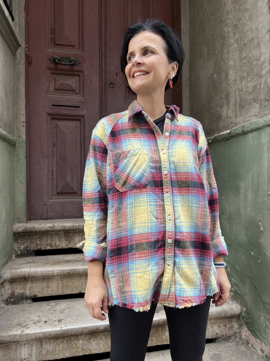 Kadın Oversize Oduncu Gömlek 