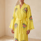 Göz Desenli Müslin Kimono Kaftan – Sarı