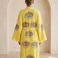 Göz Desenli Müslin Kimono Kaftan – Sarı