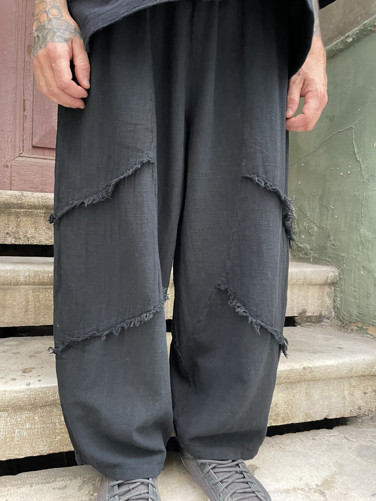 Bohem Bol Paça Salaş Pantolon - Siyah