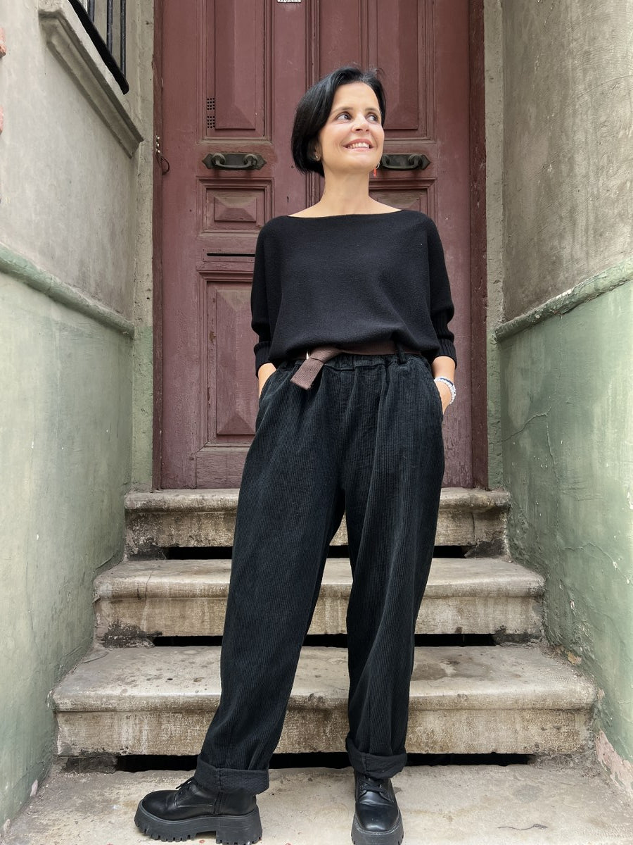 Kadın Kadife Pantolon Siyah