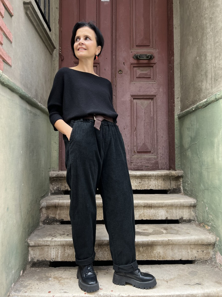 Kadın Kadife Pantolon Siyah