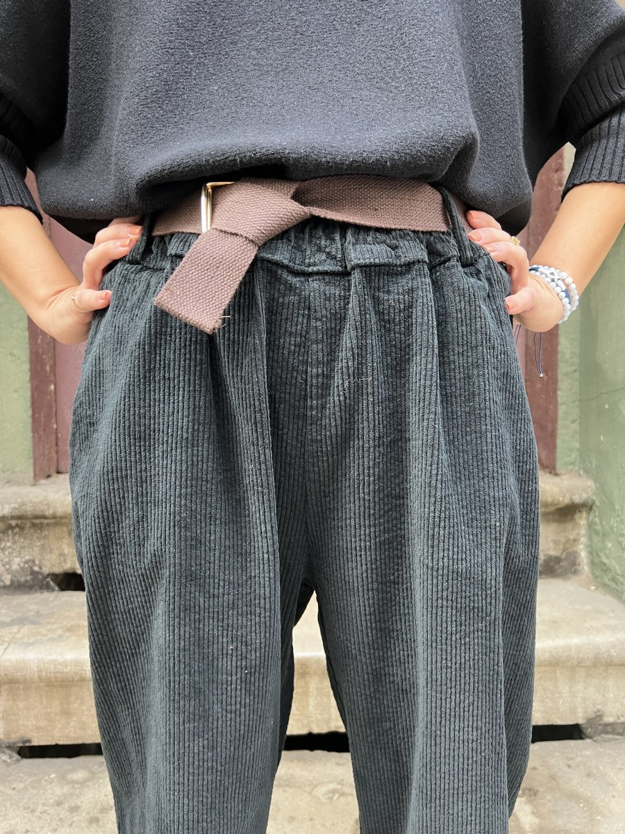 Kadın Kadife Pantolon Siyah