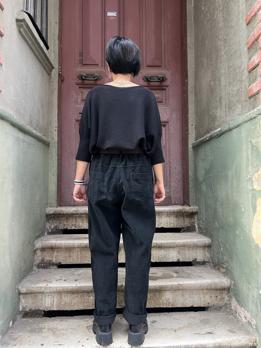 Kadın Kadife Pantolon Siyah