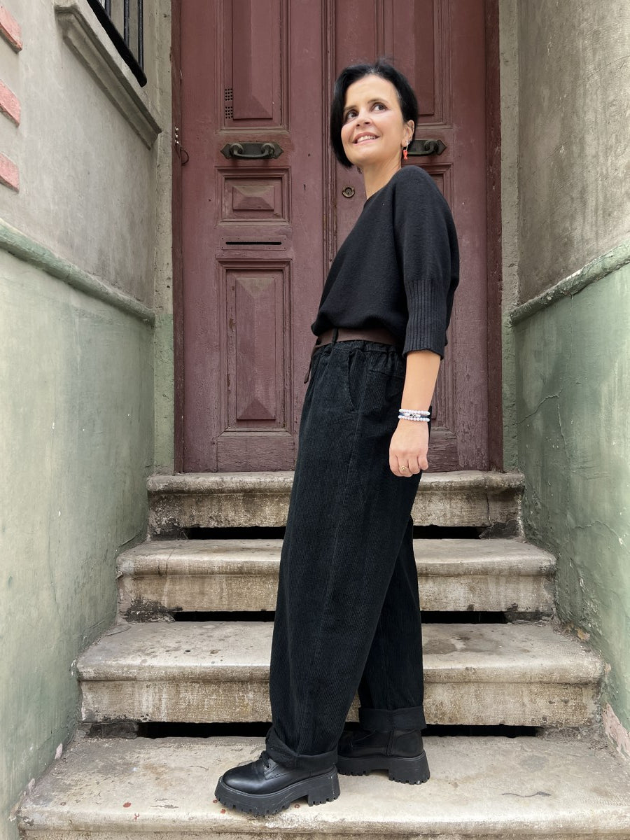 Kadın Kadife Pantolon Siyah