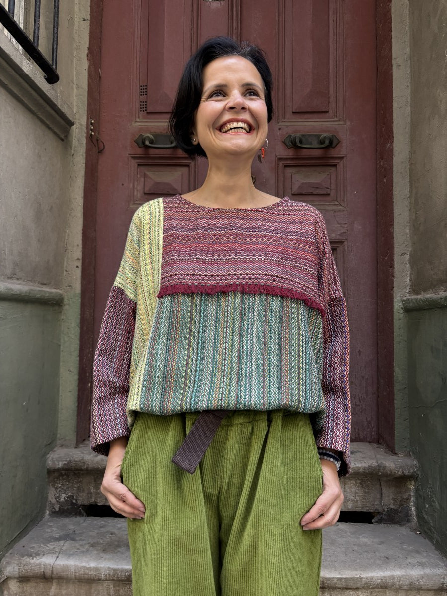 Aurora – Çok Renkli Dokuma Kadın Bluz