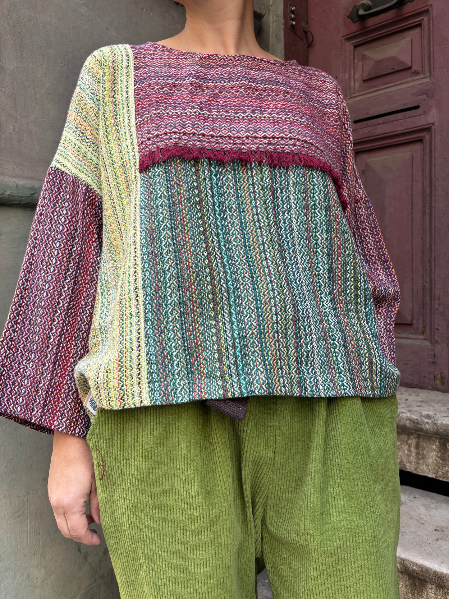 Aurora – Çok Renkli Dokuma Kadın Bluz