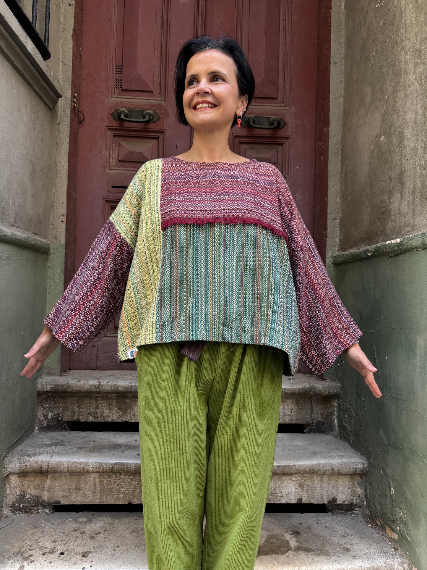 Aurora – Çok Renkli Dokuma Kadın Bluz