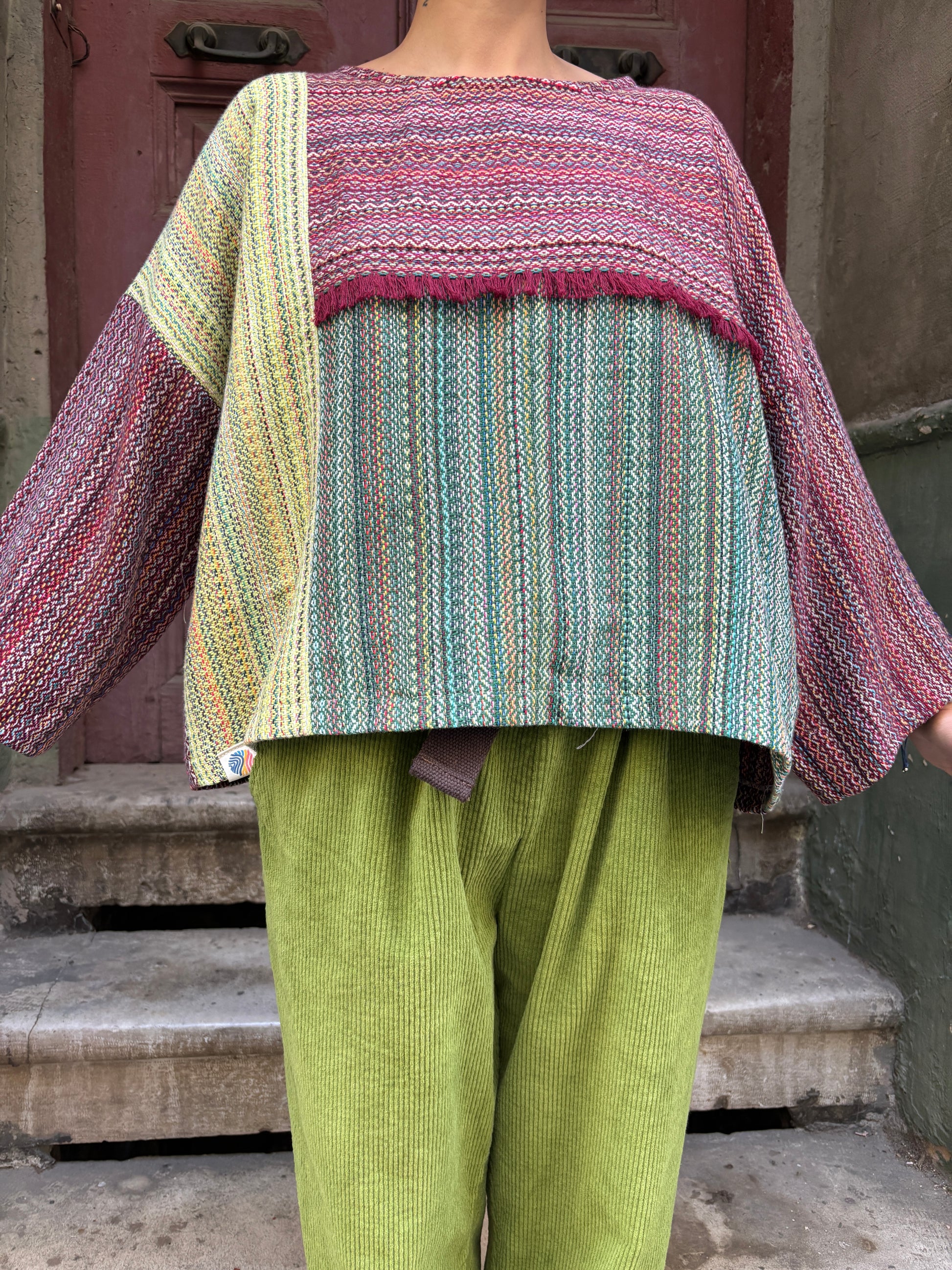 Aurora – Çok Renkli Dokuma Kadın Bluz