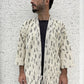 Erkek Kimono Taş Ruhu – Bej Desenli, Kalın Dokulu, Doğal Kumaş, Sürdürülebilir Üretim