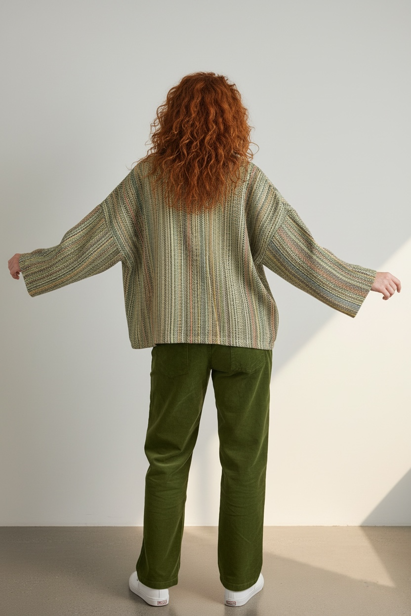 Patchwork Dokuma Kadın Bluz – Tek Üretim, %100 Pamuk, Sürdürülebilir Tasarım