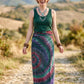 Mystic Forest Batik Sarong – Çift Kullanımlı Mor Desenli Viskon Sarong Etek & Elbise