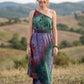 Mystic Forest Batik Sarong – Çift Kullanımlı Mor Desenli Viskon Sarong Etek & Elbise