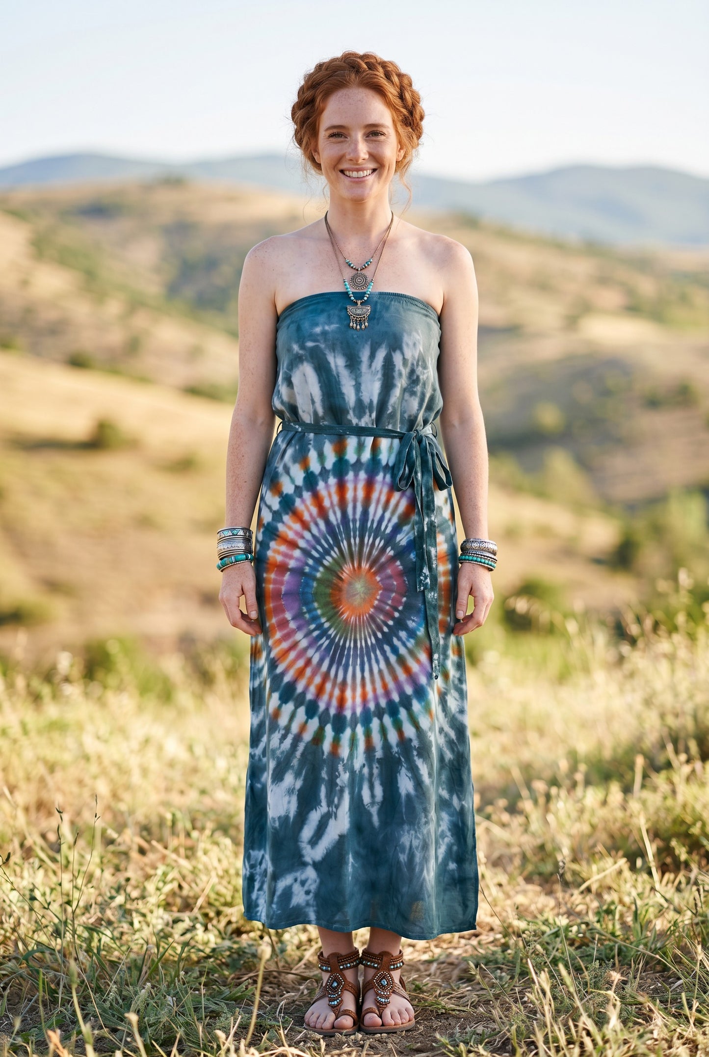 Luna Spiral Batik Sarong – Renk Geçişli Viskon Çok Amaçlı Sarong Etek & Elbise