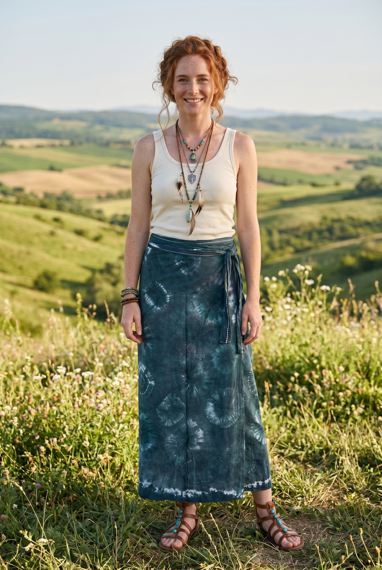 Shadow Moon Batik Sarong – Renk Geçişli Viskon Çok Amaçlı Sarong Etek & Elbise