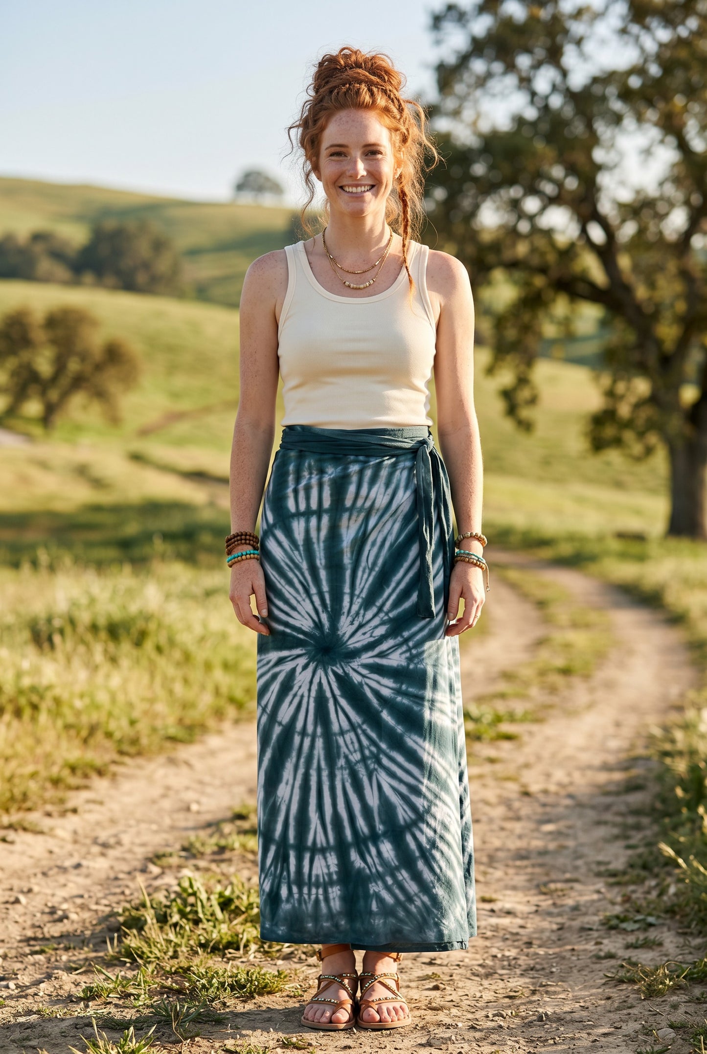 Ocean Mist Batik Sarong – Renk Geçişli Viskon Çok Amaçlı Sarong Etek & Elbise