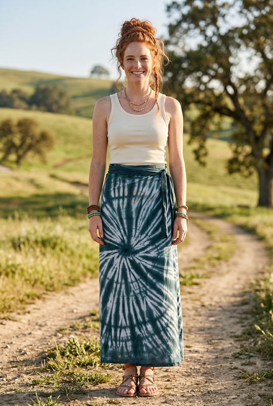 Ocean Mist Batik Sarong – Renk Geçişli Viskon Çok Amaçlı Sarong Etek & Elbise