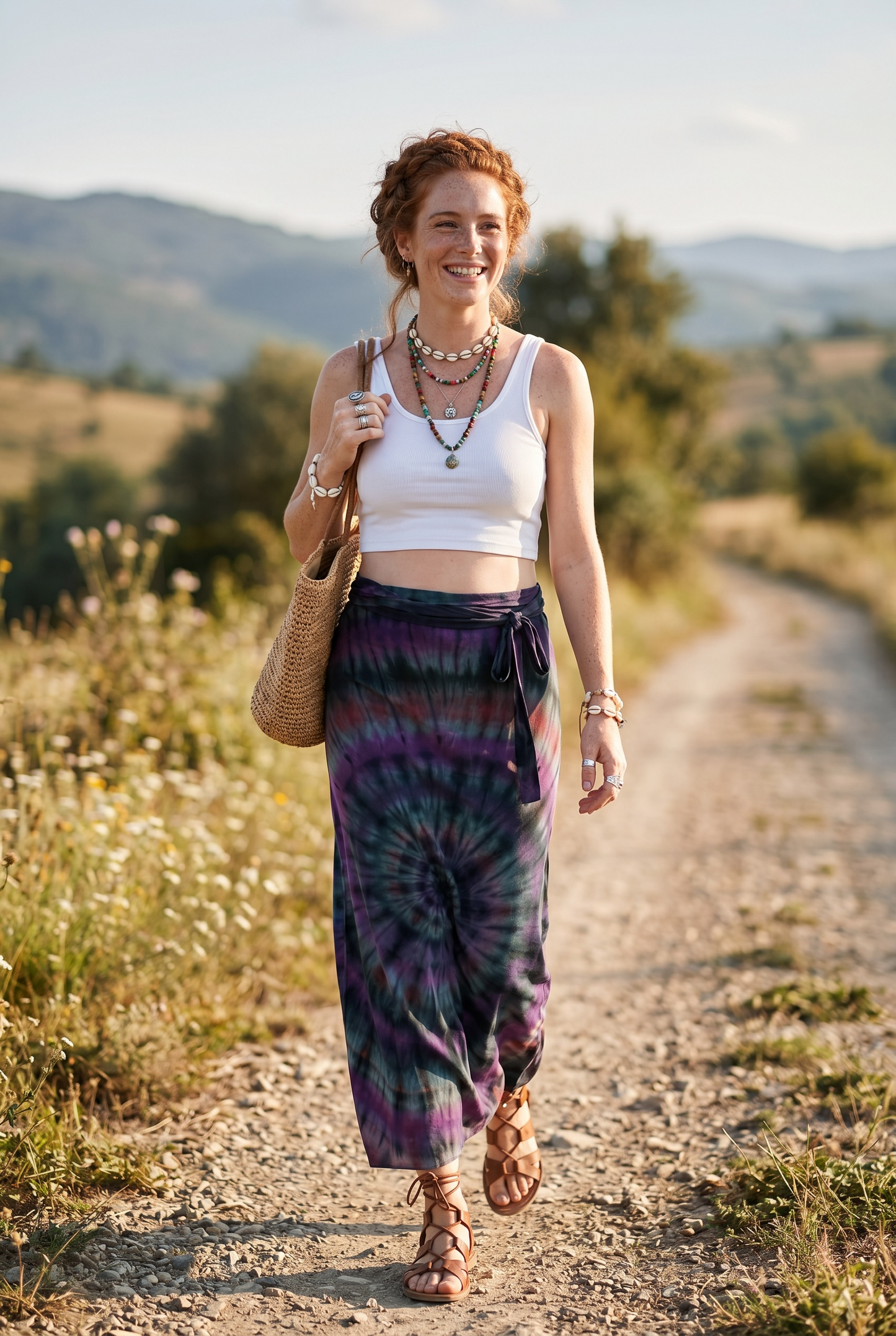 Moon Aura Batik Sarong – Renk Geçişli Viskon Çok Amaçlı Sarong Etek & Elbise
