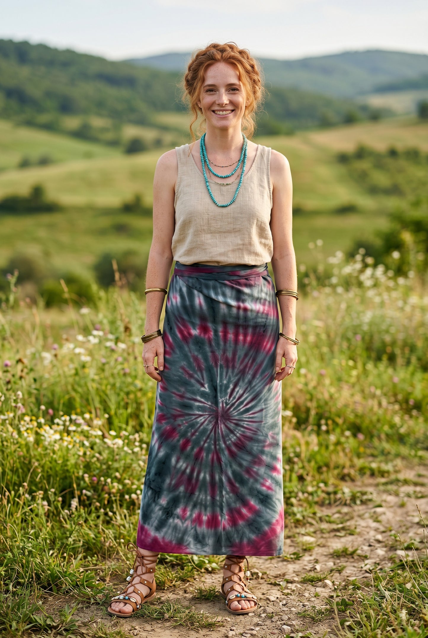 Silver Bloom Batik Sarong – Renk Geçişli Viskon Çok Amaçlı Sarong Etek & Elbise